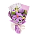 thumbnail image 1 of Handmade Crochet Flower Bouquet - 11.8" Purple Floral Arrangement, Allergic-Free Home Decor Gift, Long Lasting Knit Bouquet for Wedding, Desk, Table Centerpiece, 1 of 7