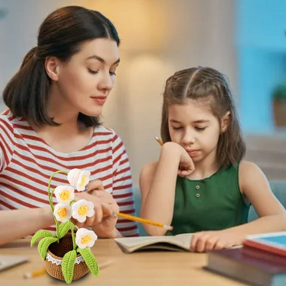 Handmade Crochet Flower Potted Hand-Woven Flowers, Birthday Gifts for Family Friends Women and Girlfriends, Mother'S Day Graduation Anniversary Home Decor