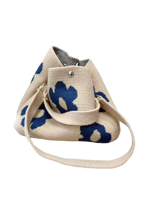 Handmade Crochet Flower Tote Knit Floral Purse Bag Boho Beach Handbags Crossbody Shoulder Bag for Women Vacation