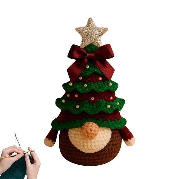 Handmade Crochet Ornament Wool Desktop Decoration for Christmas Holiday Home Decor