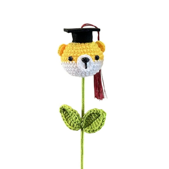 Handmade Crochet Graduation Flower Doll with Cap | Unique Graduation Gift | Home Decor | Graduation Keepsake | 12 Inches