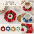 thumbnail image 1 of Handmade Crochet Heat Resistant Cup Mats Tabletop Pads for Hot Drinks Coffee Cups Mugs Bowls Kitchen Dining Room Table Decor , 1Pack Blue, 1 of 6