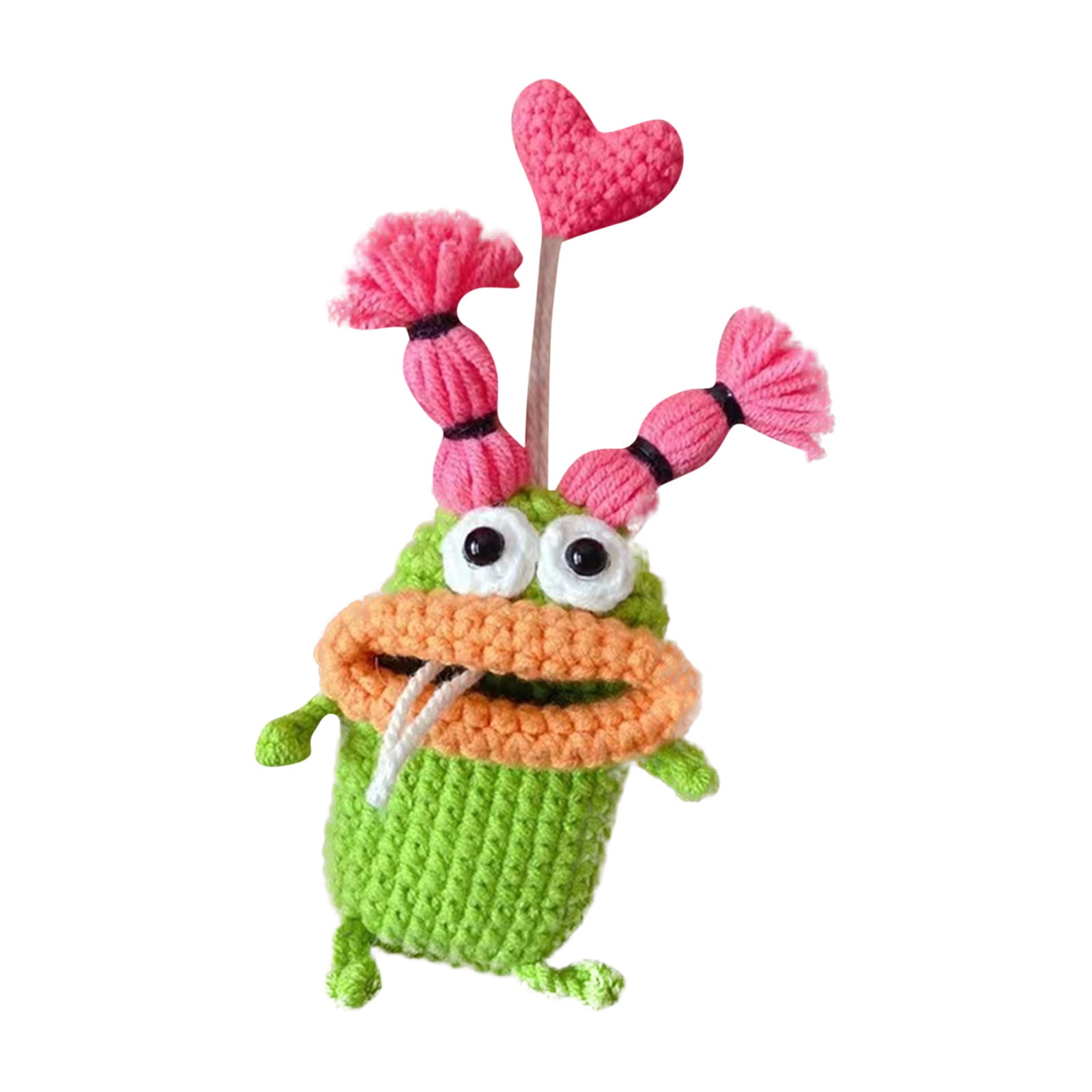 Handmade Crochet Key Case/Holder, Novelty Crochet Sausage Mouth Car Key Case,  Cute Hand Knitting Yarn Crochet Key Cover A 