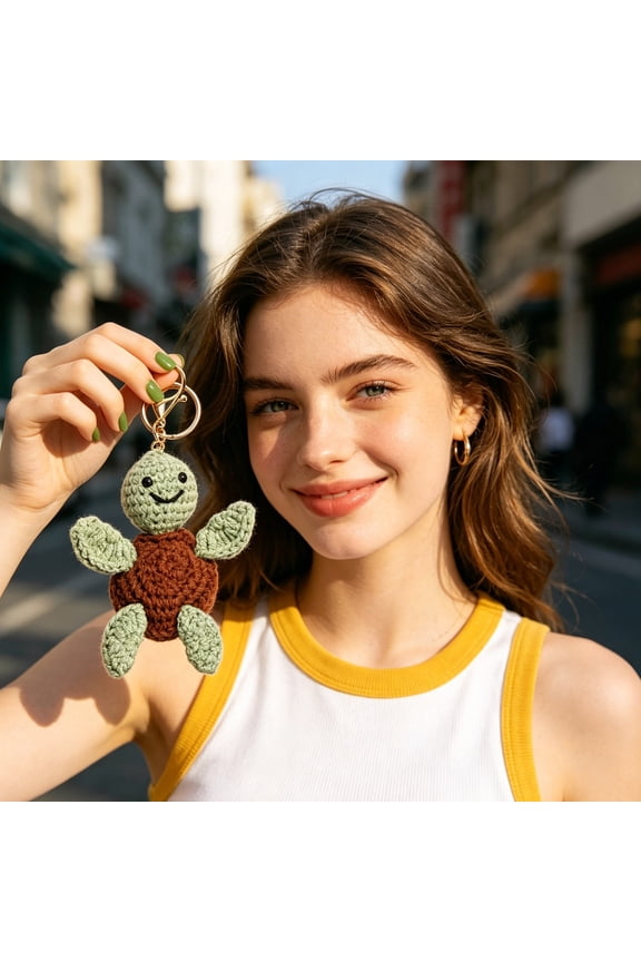 Handmade Crochet Keychain Cute Octopus Turtle Clownfish Plush Charm Knitted Sea Animal Yarn Bag Pendant for Backpack and Keys