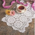 thumbnail image 1 of Handmade Crochet Lace Cotton Traycloth Placemats, 2-piece Set, 14"x20" (rectangular, white), 1 of 1