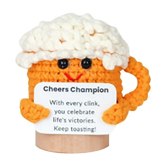 Handmade Crochet Mug Toy Cute Stuffed Animal for Adults Kids Stress Huggable Doll