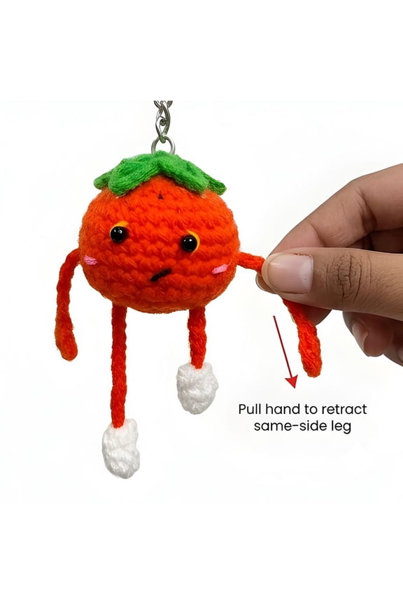 Handmade Crochet Orange Shape Keychain – Cute Soft Knitted Key Ring Charm for Bags, Keys & Gifts