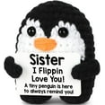 thumbnail image 1 of Handmade Crochet Penguin Birthday Gift for Sister, Funny Sister Gifts for Birthday Mothers Day Christmas Cute Decor, Sister Birthday Gifts Ideas Penguin Easter Gifts, 1 of 6