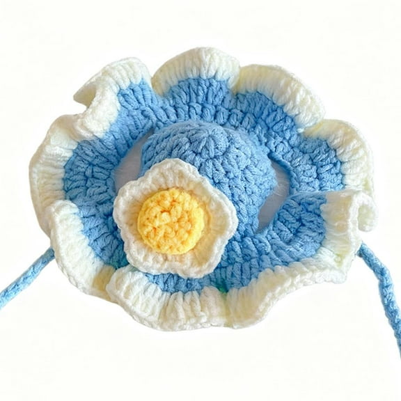 Handmade Crochet Pet Hat, Soft Cute Knitted Hats for Puppy Dogs Cats Birthday Party Christmas