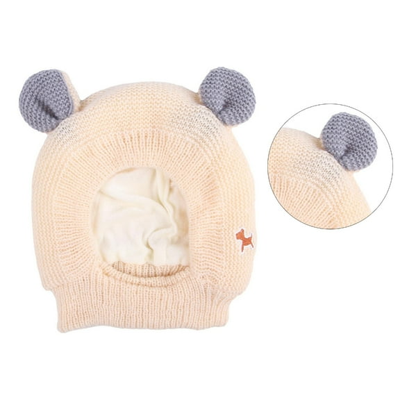 Handmade Crochet Pet Hat Thick Warm Cap Ear Protective Dog Winter Cap Accessory