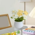 thumbnail image 1 of Handmade Crochet Potted Plants – Artificial Knitted Flowers for Office Desk, Car Dashboard Decor, Gifts for Women (Yellow, 4.3Inch) – No-Watering Farmhouse Home Accents, 1 of 6