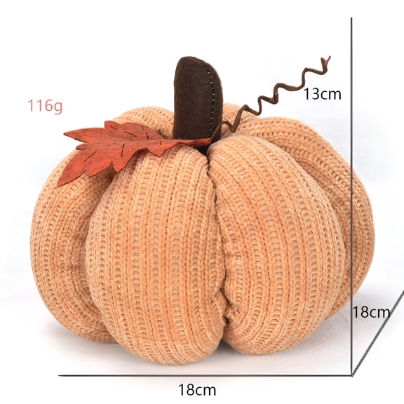 Handmade Crochet Pumpkin, 7in Fall Harvest Thanksgiving Halloween Centerpiece, Ginger Yellow