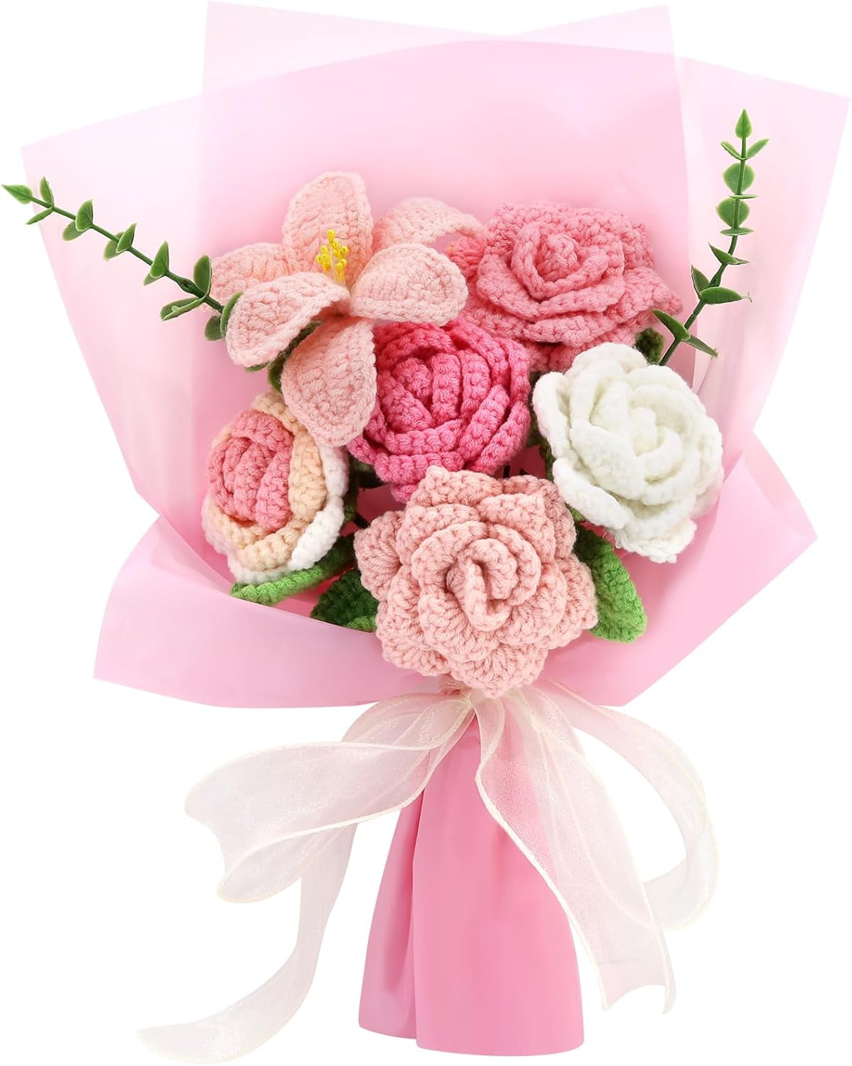 Lily's Lyric Crochet & Craft Kit - Make A Crocheted Rose, Beginner Friendly DIY Kit For Adults & Teens, Includes Yarn, Hook, & Supplies, Red