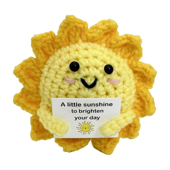Handmade Crochet Sunshine Plush Toy Brighten Your Day with a Cute and Cheerful Yellow Sun Stuffed Doll