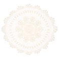 thumbnail image 1 of Handmade Crochet Tablecloth, 24inch Round Sunflower Lace Table Cover, Beige, 1 of 7
