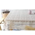 thumbnail image 1 of Handmade Crochet Tablecloth Cotton Lace Table Cloth Rectangular Table Cover for Kitchen Dinning Wedding Party Decoration, Beige, 1 of 4