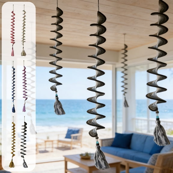 Handmade Crochet Windmill Ornament Spinner • Outdoor Hanging Crochet Wind Sculpture • Polymer-Coated Durable Edges • Mesmerizing Spinning Garden Decor