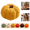 thumbnail image 1 of Handmade Crochet Yarn Pumpkin Decorations, Soft Knit Plush Pumpkin Doll Figurines, Woven Pumpkins for Fall Harvest, Halloween, Thanksgiving Indoor Farmhouse Table Ornament - (Yellow), 1 of 8