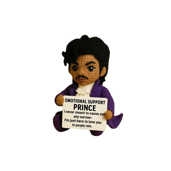 Handmade Crocheted Emotional Support Crochet Doll -Inspirational Birthday Gifts for Men,Handmade Positive Emotional Support Crochet Prince,Positive Affirmation Plush Gift for Adults & Teens