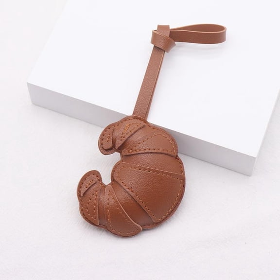 Handmade Croissant Real Charm KeyChain Kawaii Animal Bag Backpack Charms Couple Friend Jewelry Gift