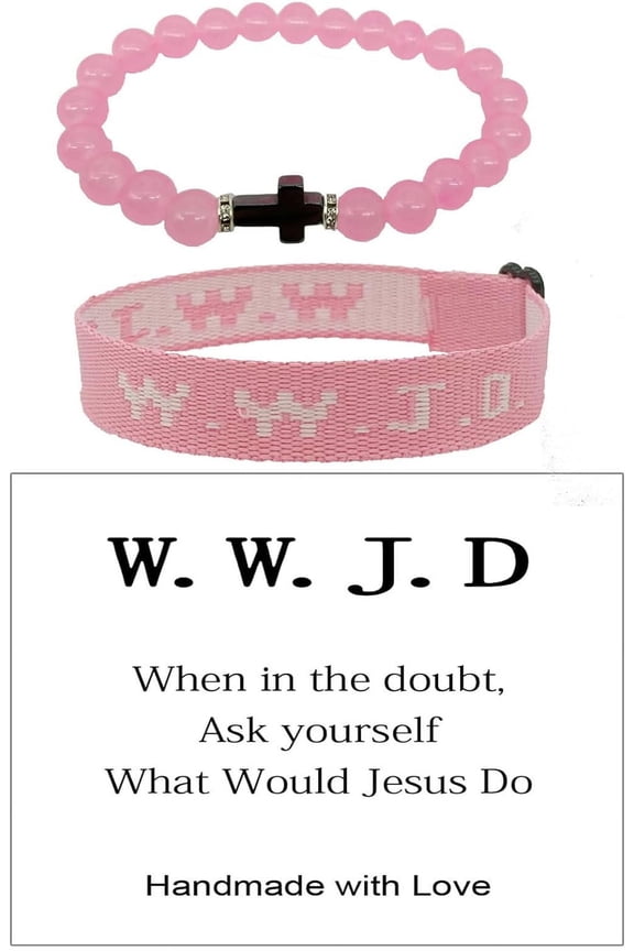 Handmade Cross Colorful Beaded WWJD Braided Rope Adjustable Friendship Couple Bracelet Lucky Protection Inspirational Religious Christian Faith Jewelry for Women Men