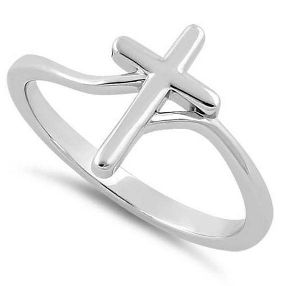 Handmade Cross Ring 925 Sterling Silver Religious Ring for Women Jewelry