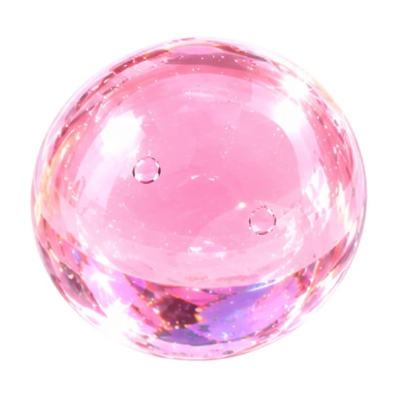 Handmade Crystal Ball Squishy Toy, Clear Pink Jelly Stress Ball with Bubbles, Maltose Coconut Oil Filled, Slow Rising Fidget Toy, Sensory Toy for Kids Adults, Desk Decor Gift