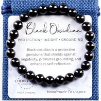 Handmade Crystal Beaded Stretch Bracelets For Women and Men - Healing Properties Card - 8mm Round Beads,Suit for 6.5~7.2