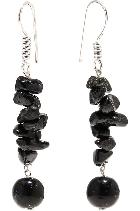 Handmade Crystal Drop Earrings for Women  1.0 Inch Silver-Plated Boho Healing Jewelry  Natural Gemstone Dangle Earrings for Chakra Alignment, Energy, and Spiritual Wellness[d099]