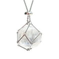 thumbnail image 1 of Handmade Crystal Holder Necklace - Stainless Steel Cage for Stone, Crystal Pendant Necklace,Quartz Gemstone Jewelry for Women Men, 1 of 5