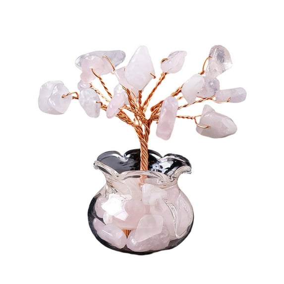 Handmade Crystal Money Tree Figurine for Fengshui Enthusiasts and Living Space Decoration Optional Color