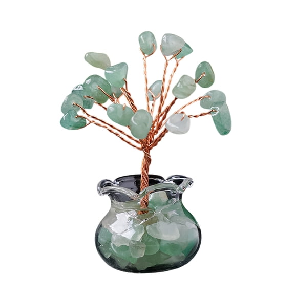 Handmade Crystal Money Tree Figurine for Fengshui Enthusiasts and Living Space Decoration Optional Color