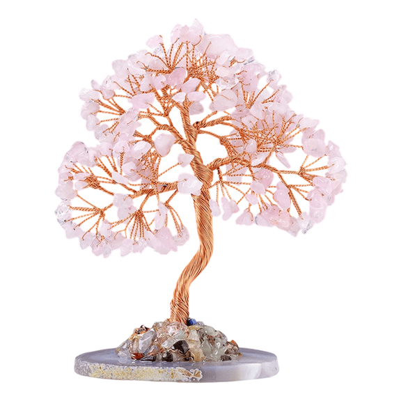 Handmade Crystal Money Tree Figurine for Fengshui Enthusiasts and Living Space Decoration Optional Color