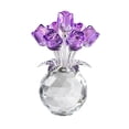 thumbnail image 1 of Handmade Crystal Pink Rose Flower Figurine with Round Vase, Rose Gifts for Girlfriend Wife Sister, Romantic Gifts for Mom on Mother's Day Birthday Anniversary, Wedding Home Decorations, 1 of 7
