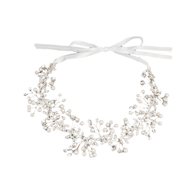 Handmade Crystal Rhinestones Headband Floral Headpiece 