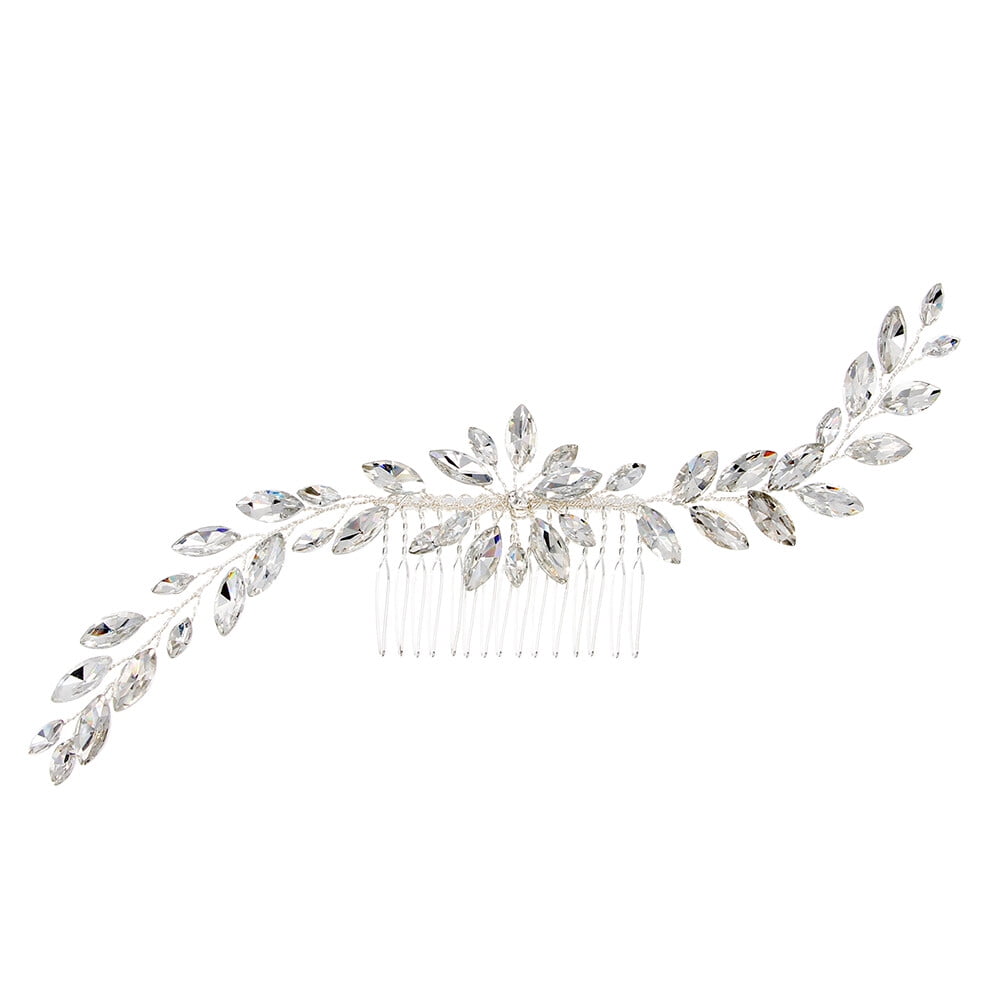 Handmade Crystals Hair Comb Wedding Jewelry Rhinestone Insert Comb Hair