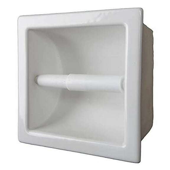 Handmade Custom T/P USA Made T/P Recessed Ceramic Bathroom Toilet Paper Holder USA Made, Easy to Install, Easy to Clean, Sanitary, Will not Rust or Black Mold T/P