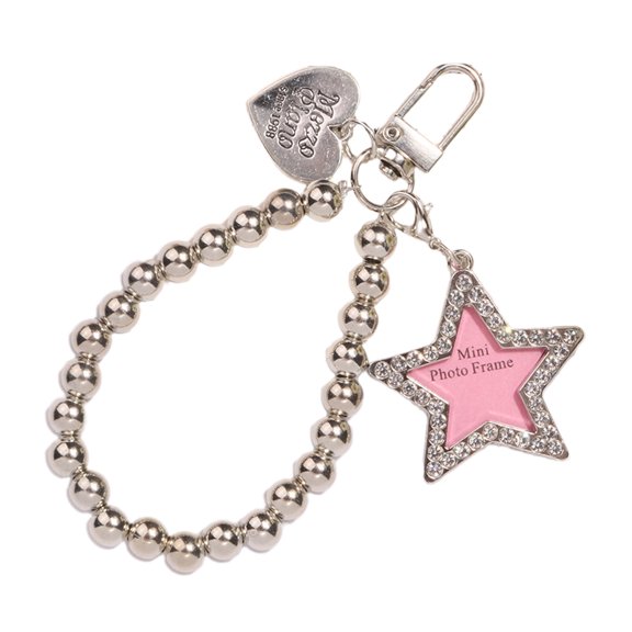 Handmade Cute Phone Charm Women Diamonds-Encrusted Round Beads Lanyard Star Bone Pendant Cartoon Accessories