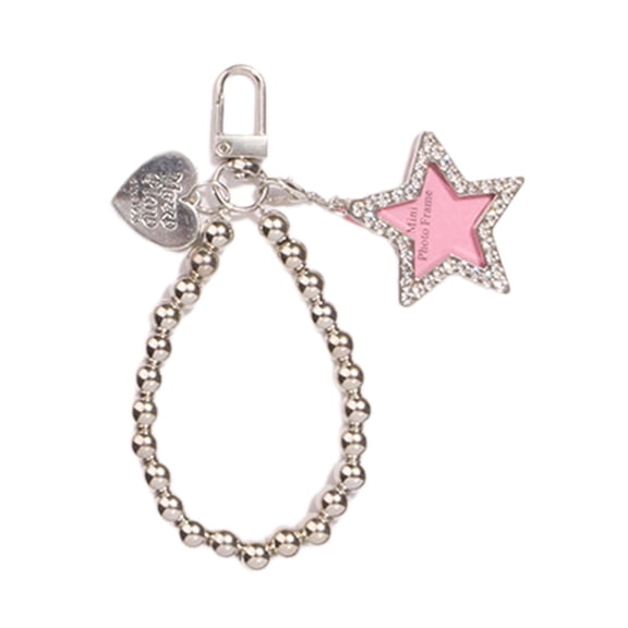 Handmade Cute Phone Charm Women Diamonds-Encrusted Round Beads Lanyard Star Bone Pendant Cartoon Accessories