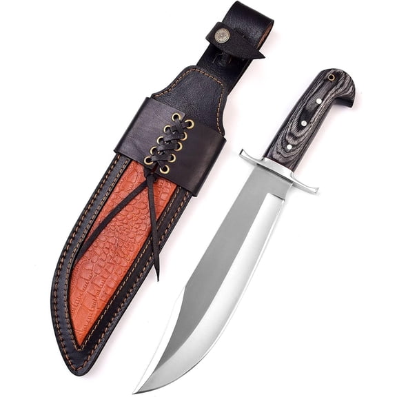 Handmade D2 Steel 15.25 Inches Bowie Knife - Solid Engineered Wood Handle (REG-109)