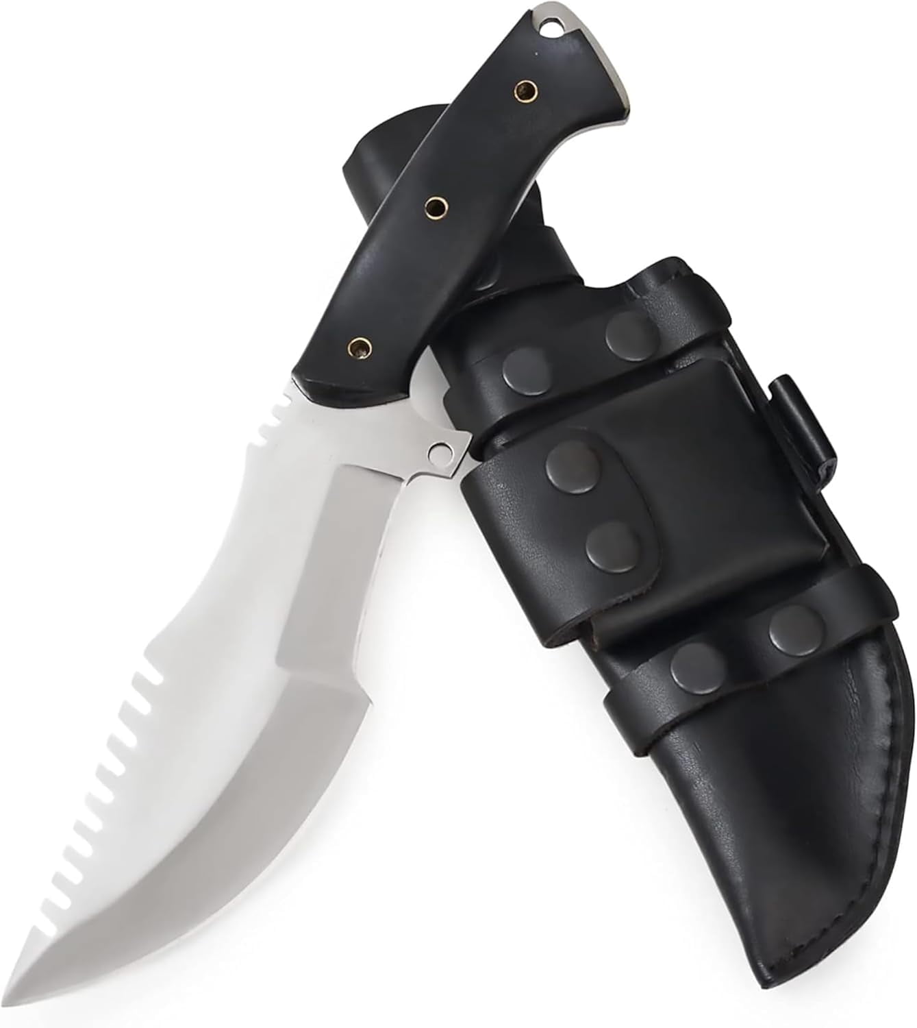Handmade D2 Steel Tracker Knife 12" - Full Tang Fixed Blade - Micarta Handle & Leather Sheath - Bushcraft Outdoor Camping & Survival Hunting Knife - Collector Hunter Gifts