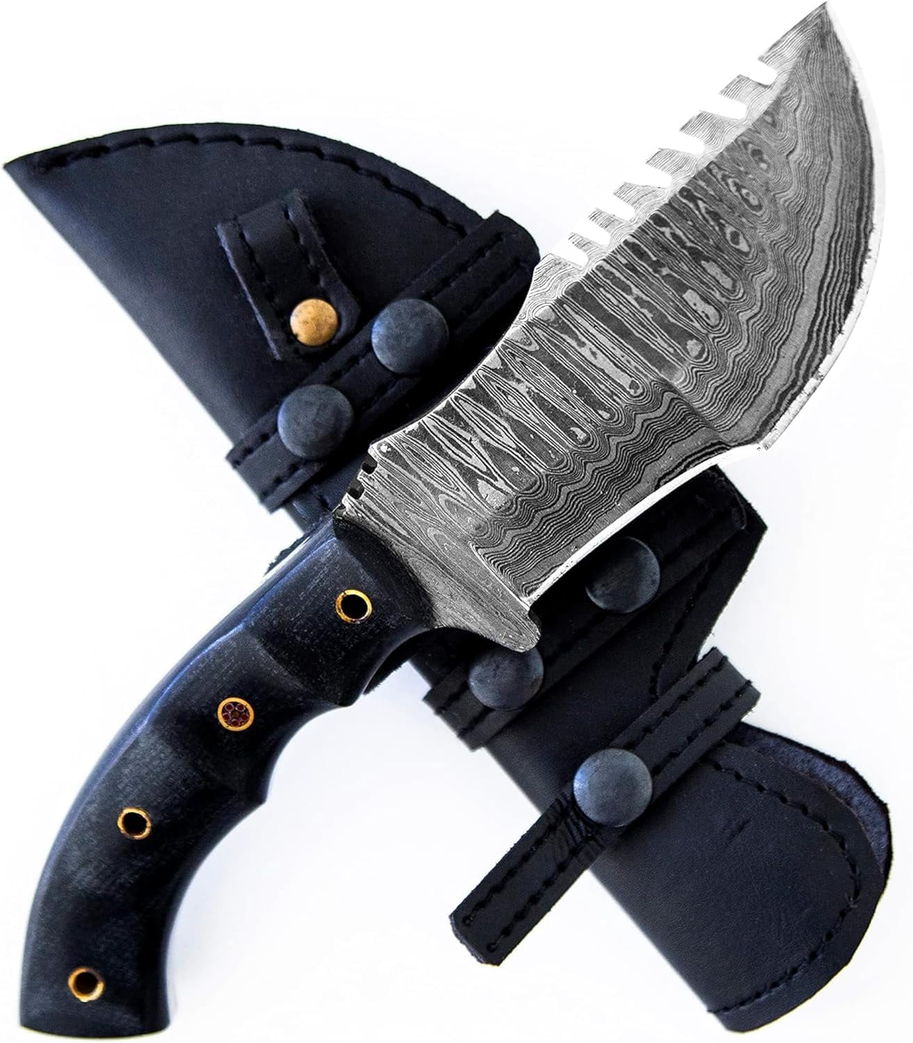 Handmade D2 Steel Tracker Knife 12" - Full Tang Fixed Blade - Micarta Handle & Leather Sheath - Bushcraft Outdoor Camping & Survival Hunting Knife - Collector Hunter Gifts