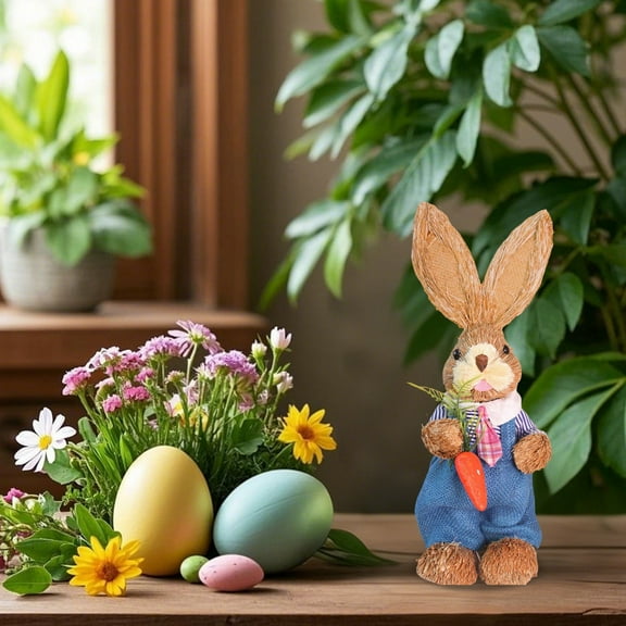 Handmade DIY Woven Straw Bunny Craft Kit Easter Holiday Decoration Activity For Adults And Couples