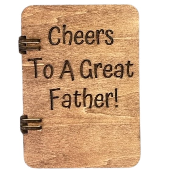 Handmade Dad Keepsake Wooden Fathers Day Card with Hinges  Rustic Keepsake (5"x7")