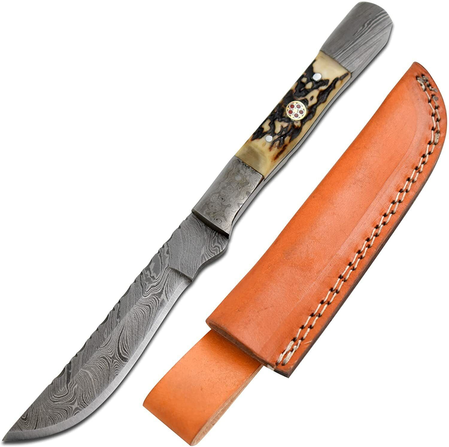 Handmade Damascus Steel Fillet-Boning Knife with Bone-Olive Wood Handle main image 1
