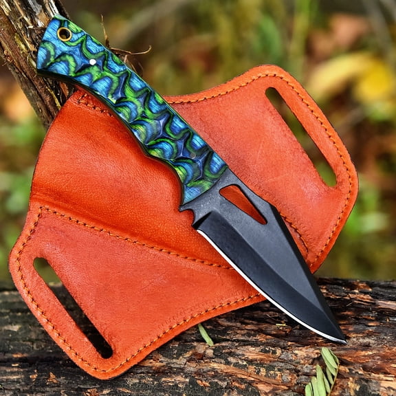 Handmade Damascus Steel Hunting Knife/Skinning Knife SS-17594( Green and Black)