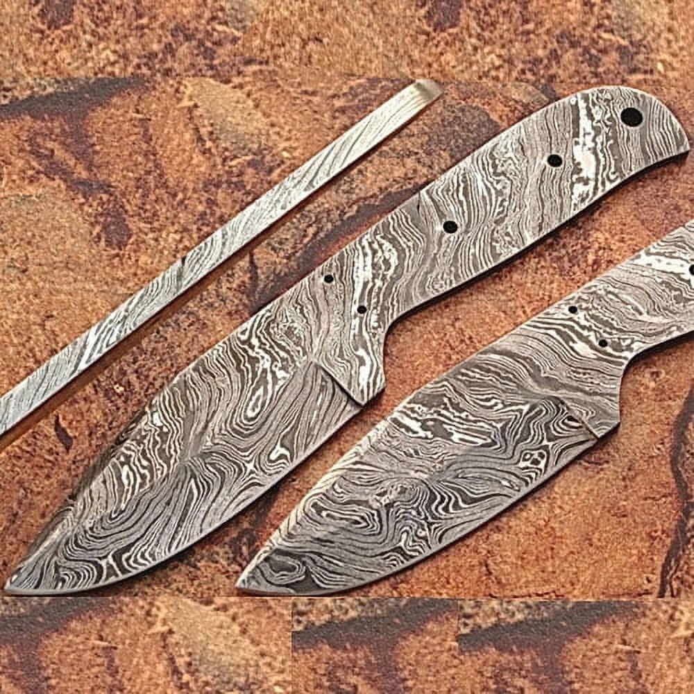 Handmade Damascus Steel DIY Knife 9" Overall (Blank Blade)