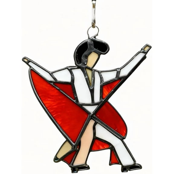 Handmade Dancing King Stained Glass Kinetic Spinner | Self-Assembly Acrylic Hanging Decor | Boho Ornament for Window/Garden/PatioDancing King Pattern 1 PCS