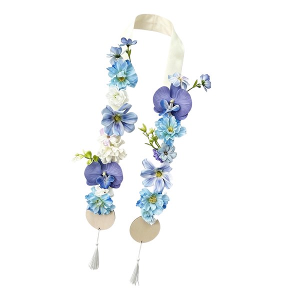 Handmade Decorative Sash Graduation Tie Florals Polyester Flower Ribbon For Weddings And Parties