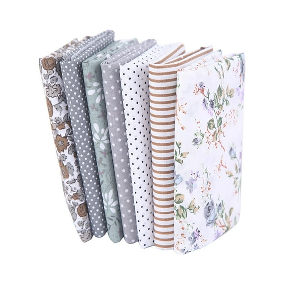 Handmade Diy Cotton Cloth Pure Cotton Small Floral Fabric (50*50) Gray, Cotton Fabric Bundles for Quilting Sewing Diy – Quarters Craft Fabric Squares – Printed Patchwork Cotton Material